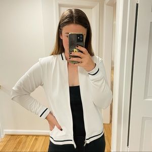 Nike 🤍 white tennis jacket zip-up navy piping